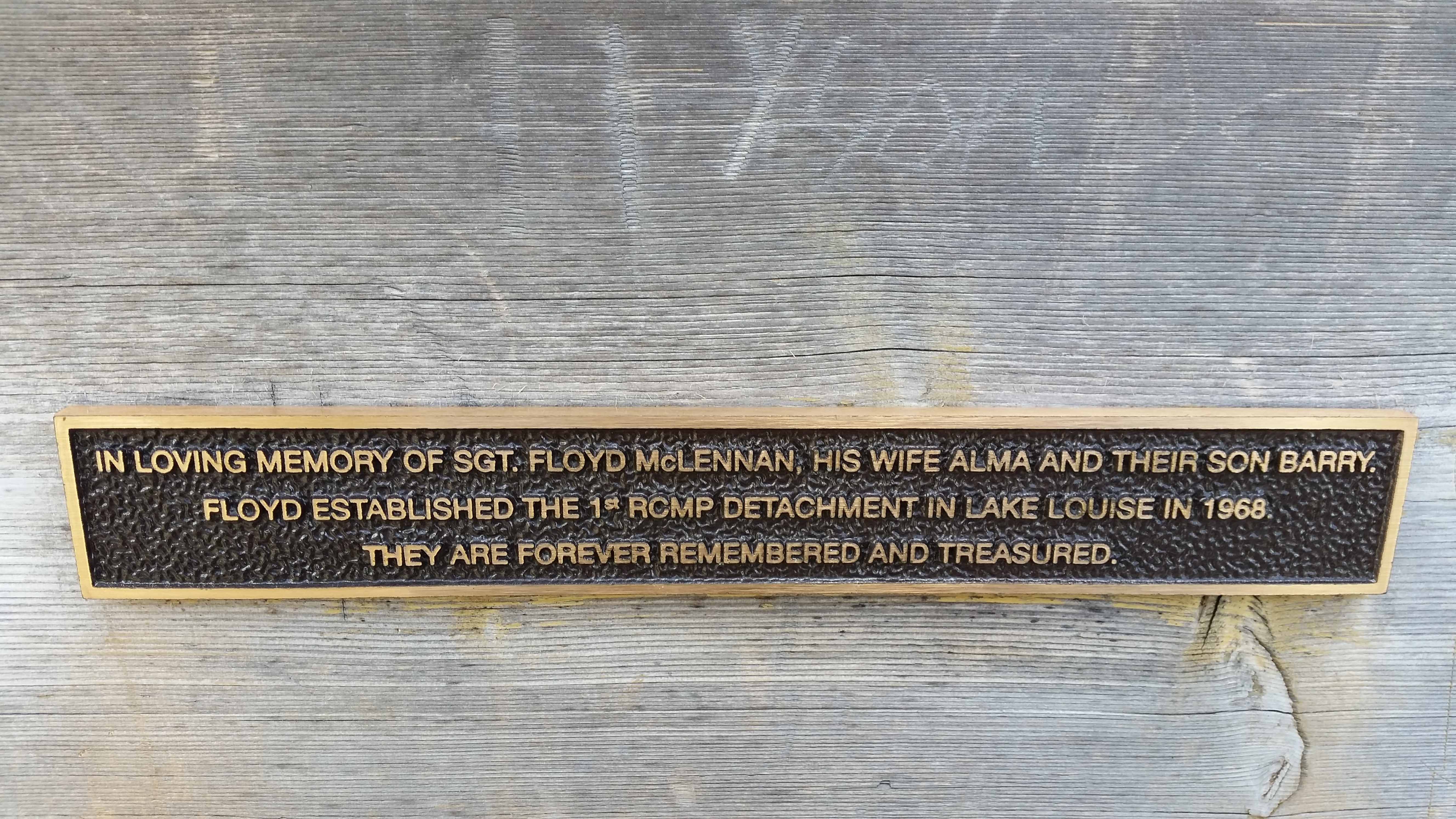 Photo of photos/Floyd McLennan Lake Louise plaque
